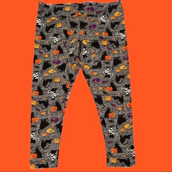 NWT Size 3X Halloween Brushed Knit Stretch Leggings & Black Cat 3X Tee - Picture 3 of 9